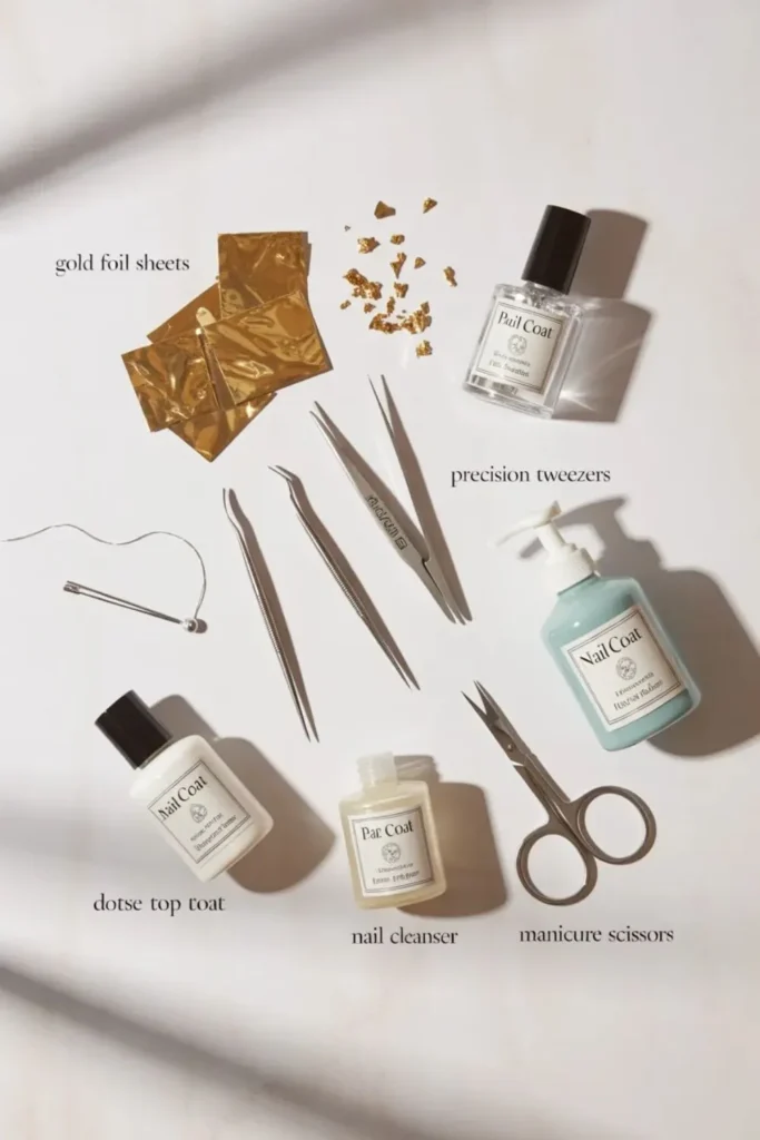 Gold Foil Accent Nails