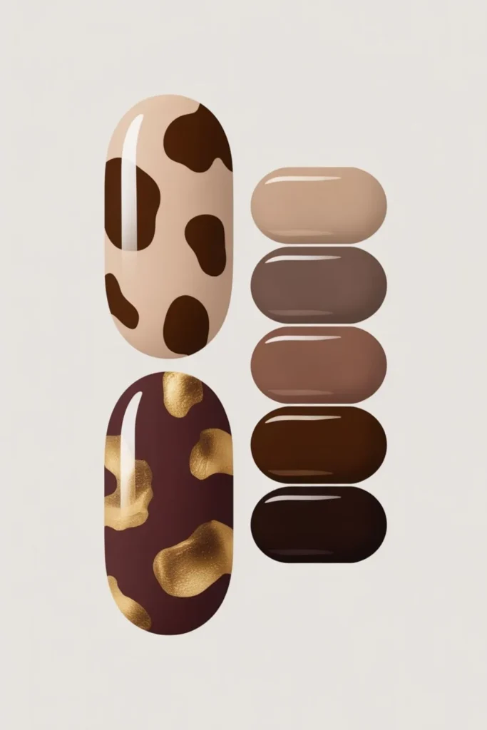 Short Leopard Print Fall Nails