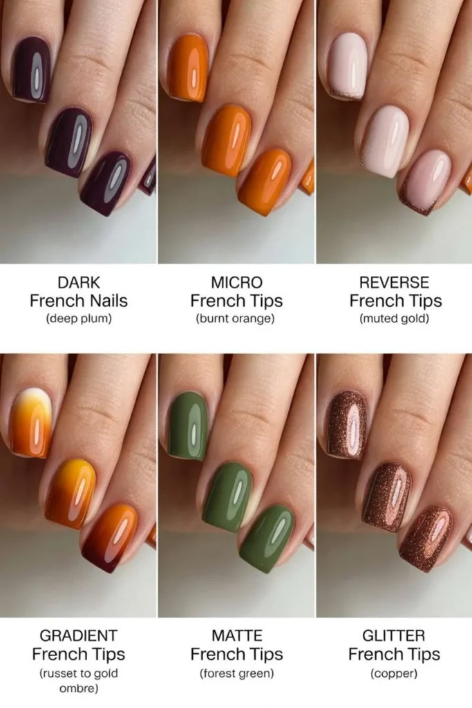 French Tip Nails with Fall Colors: Master 2025's Chic Autumn Manicure 3 French Tip Nails with Fall Colors
