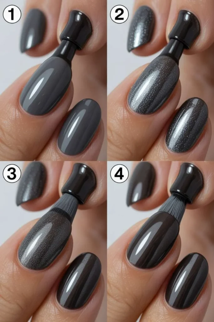 Dark Chrome Nails