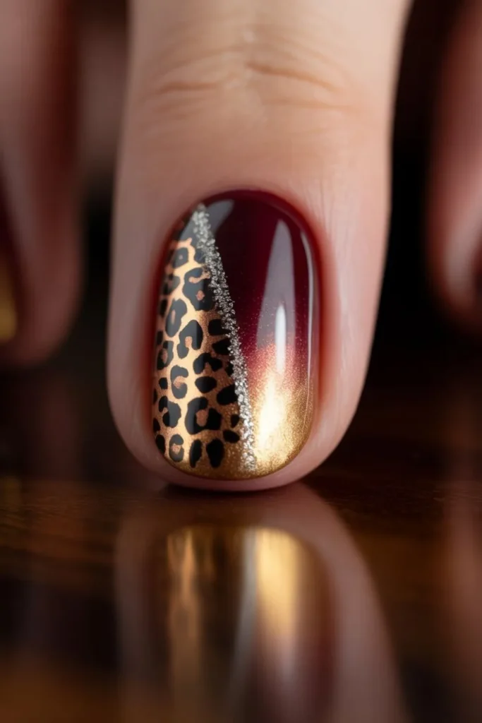 Autumn Animal Print Nails