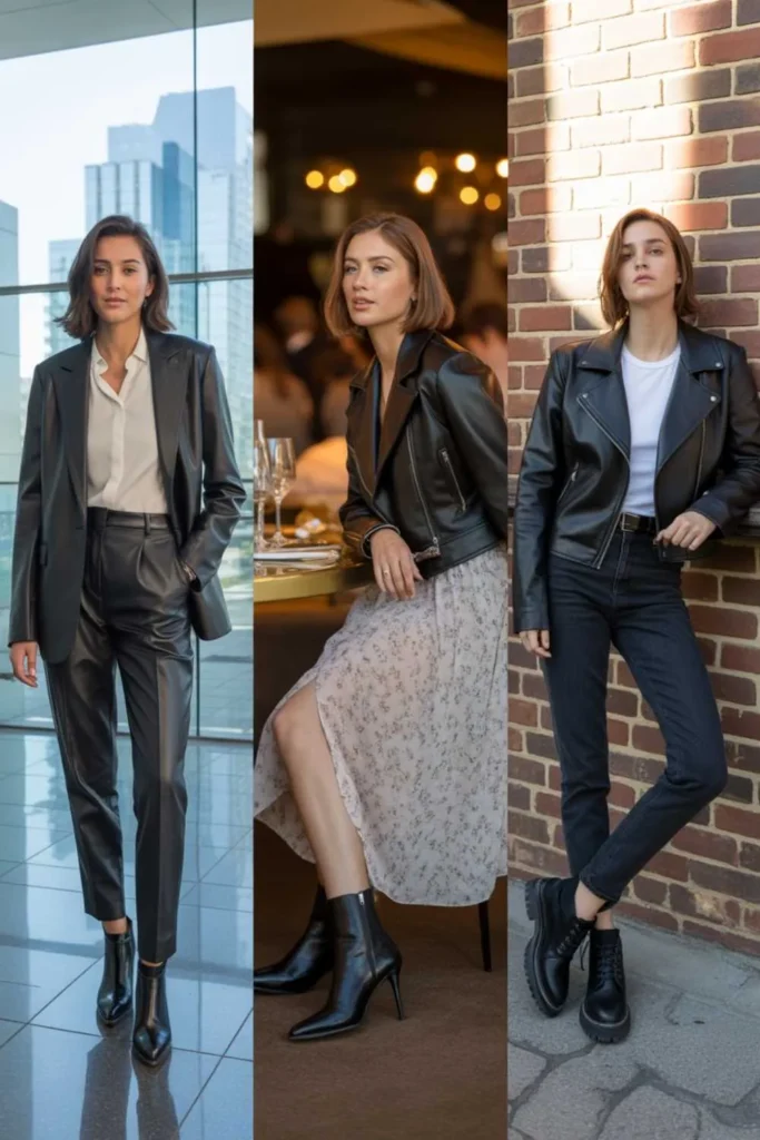 How to Style Leather Jacket with Boots