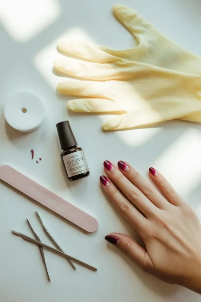 Burgundy Ombre Nails
