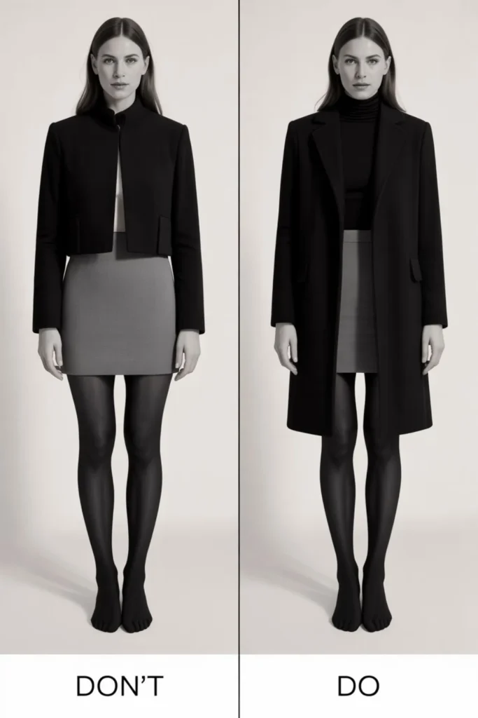 Mini Skirt Tights Fall Outfit