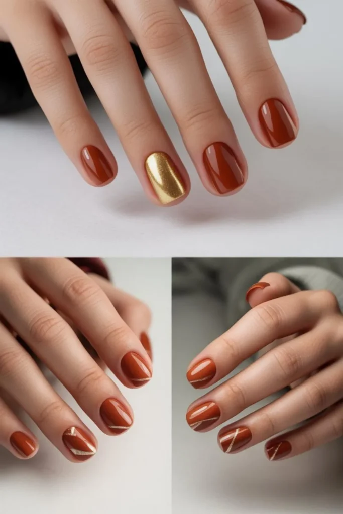 Rust & Gold Accent Nails 2025: The Complete Guide to Fall's Most Sophisticated Manicure Trend 3 Rust & Gold Accent Nails