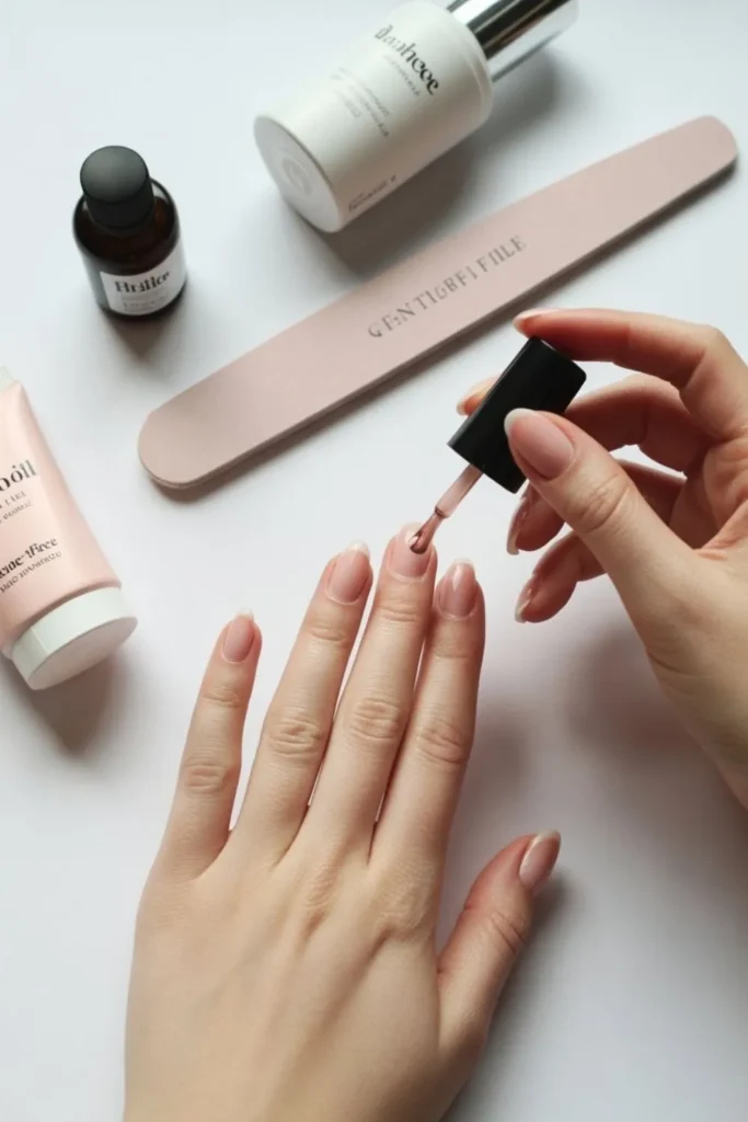 Nude Pink Soft Fall Nails