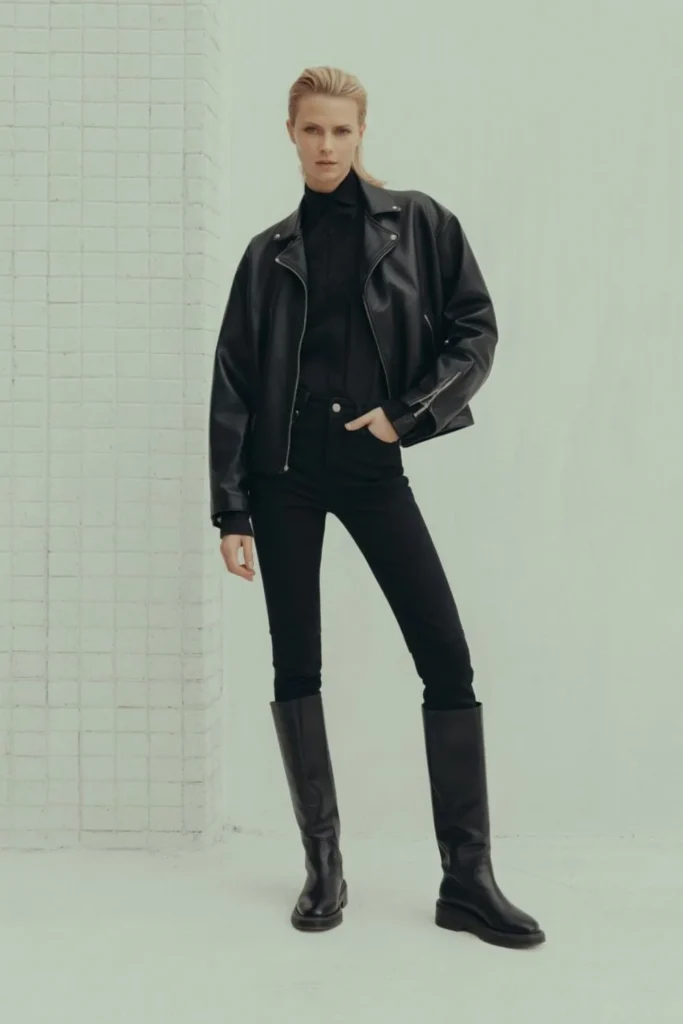 How to Style Leather Jacket with Boots