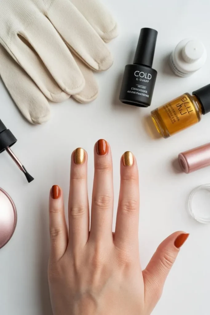 Rust & Gold Accent Nails 2025: The Complete Guide to Fall's Most Sophisticated Manicure Trend 5 Rust & Gold Accent Nails