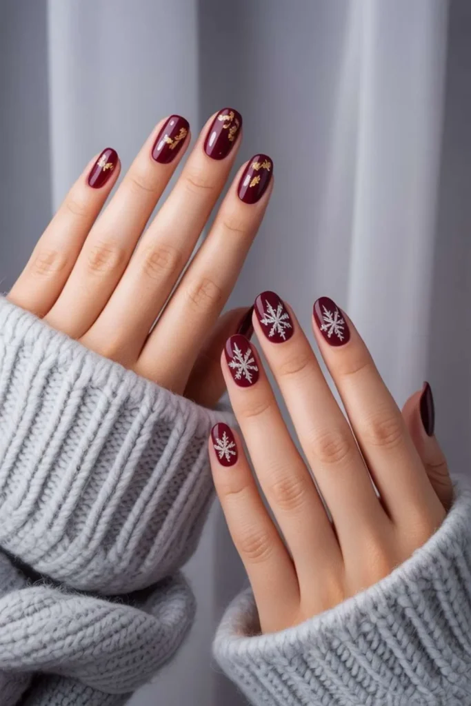 Burgundy Nails Design
