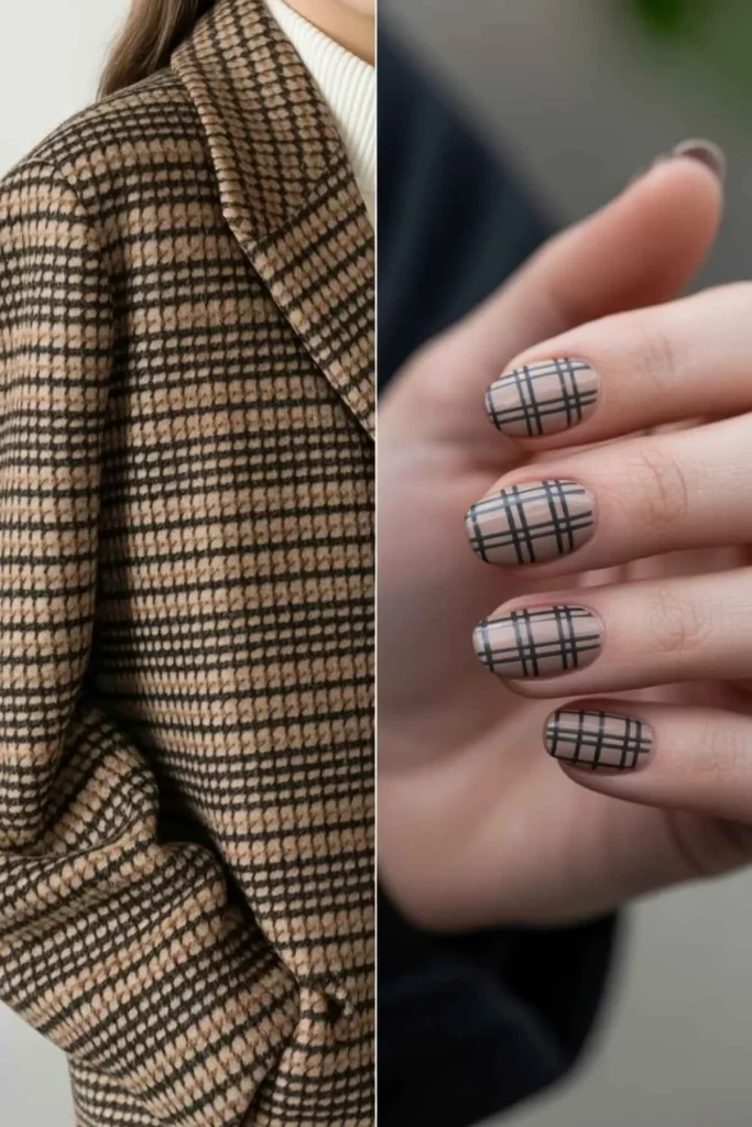 Fall Plaid Nails Design: Master the Cozy Autumn Pattern Trend 5 Fall Plaid Nails Design
