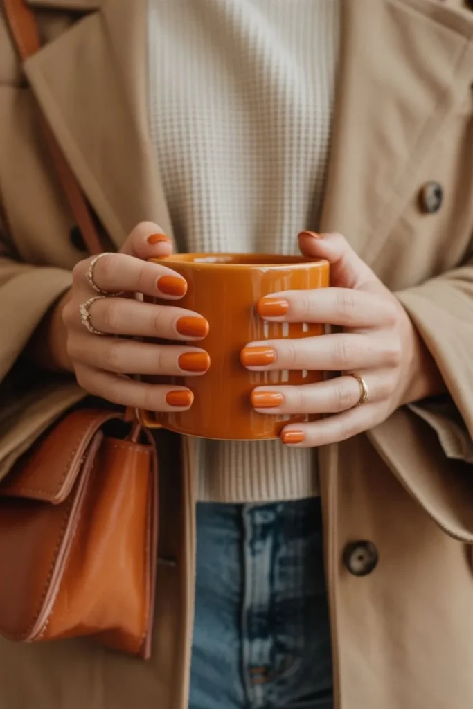 Pumpkin Orange Fall Nails