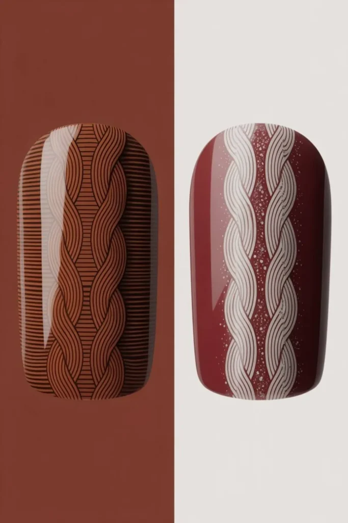 Sweater Texture Nails Design