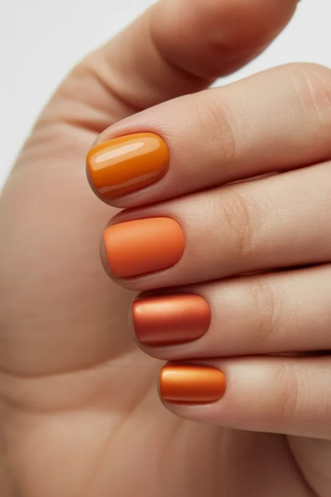Pumpkin Orange Fall Nails