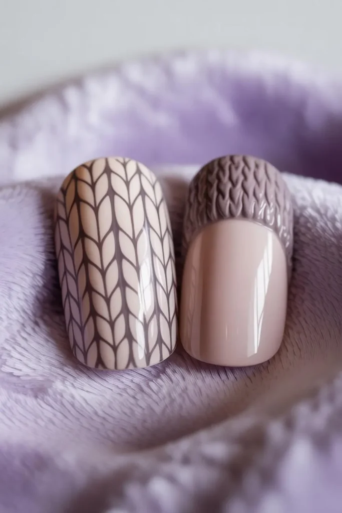 Sweater Texture Nails Design