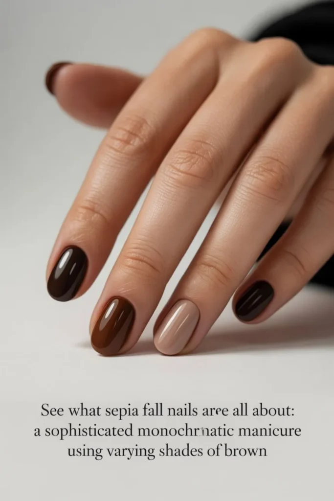 Sepia Fall Nails Ideas: The Ultimate Guide to Vintage-Inspired Autumn Manicures 2025 2 Sepia Fall Nails Ideas