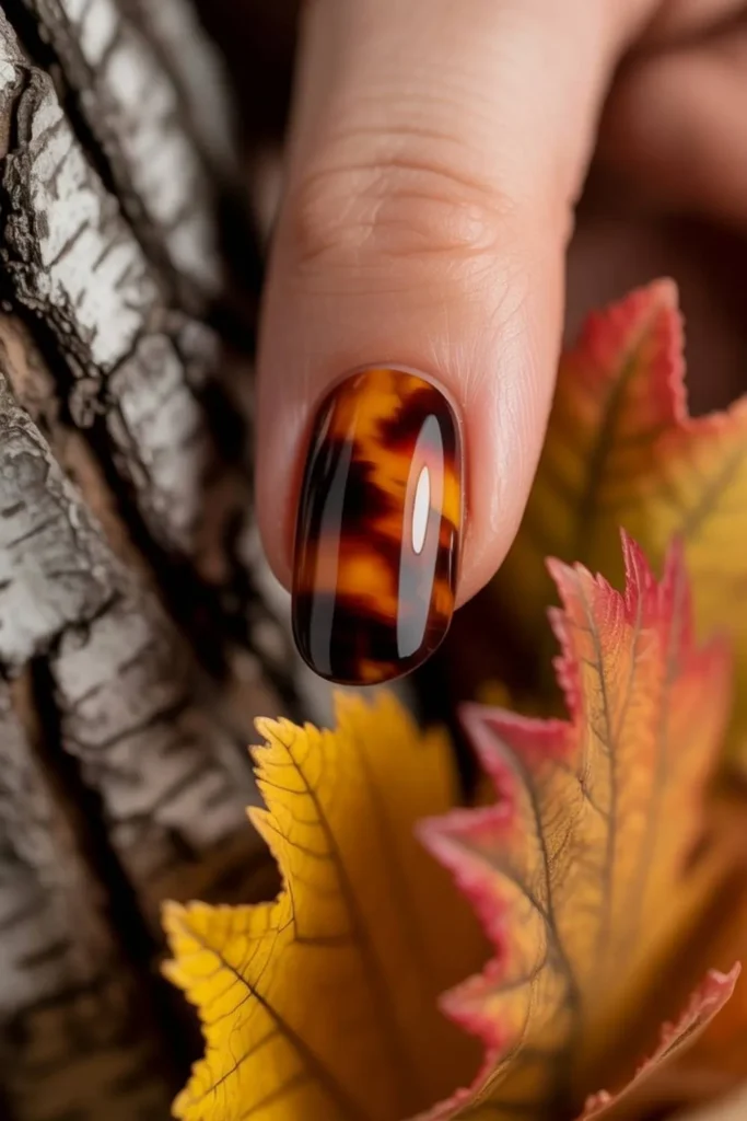 Autumn Animal Print Nails