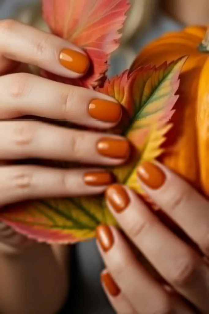 Pumpkin Orange Fall Nails