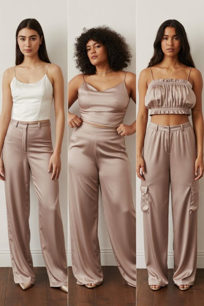 Black Satin Pants Outfit