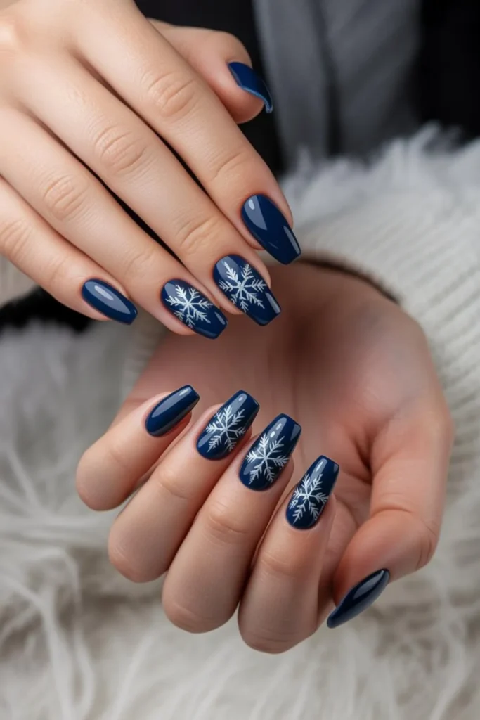 Blue Winter Nail Designs