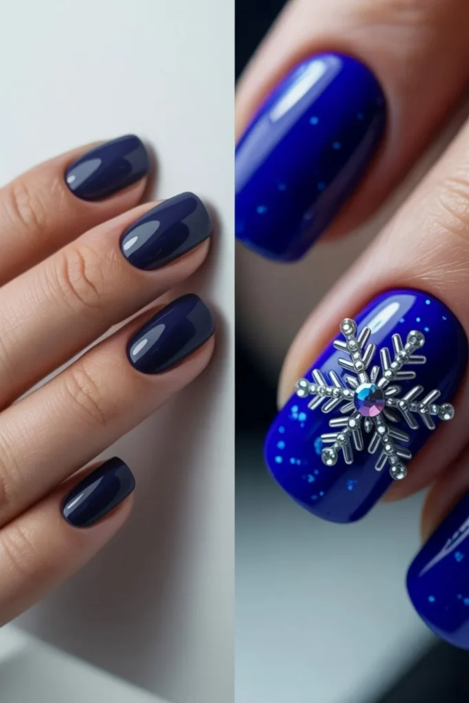 Blue Winter Nail Designs