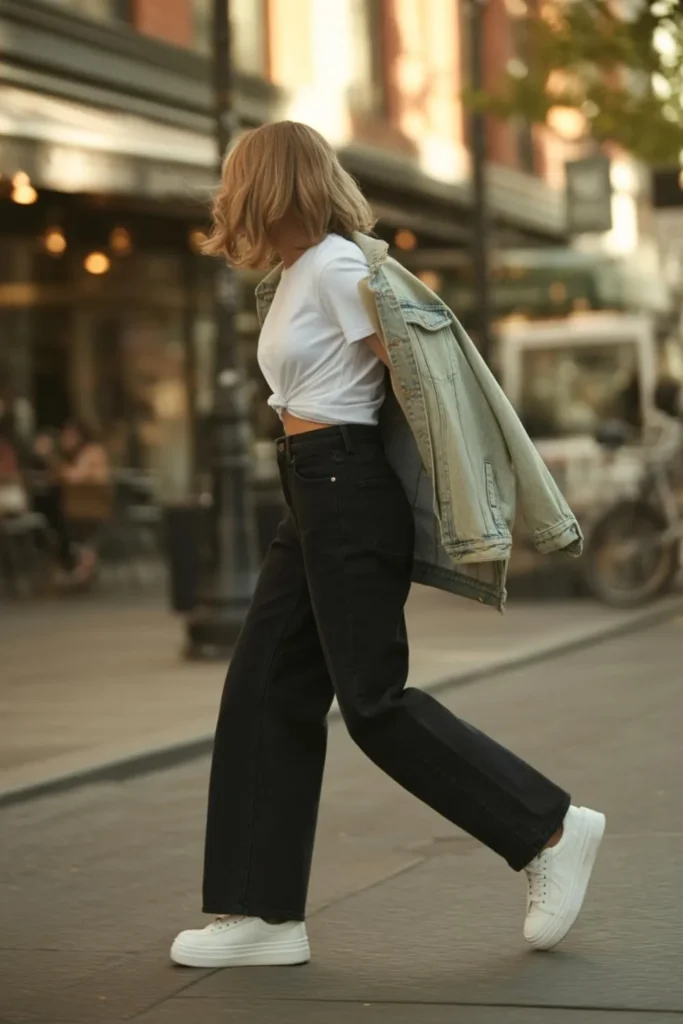 Black Wide Leg Jeans Outfit