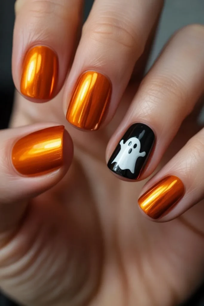 Simple Halloween Nails