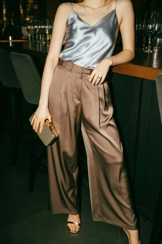 Brown Wide Leg Pants Outfit