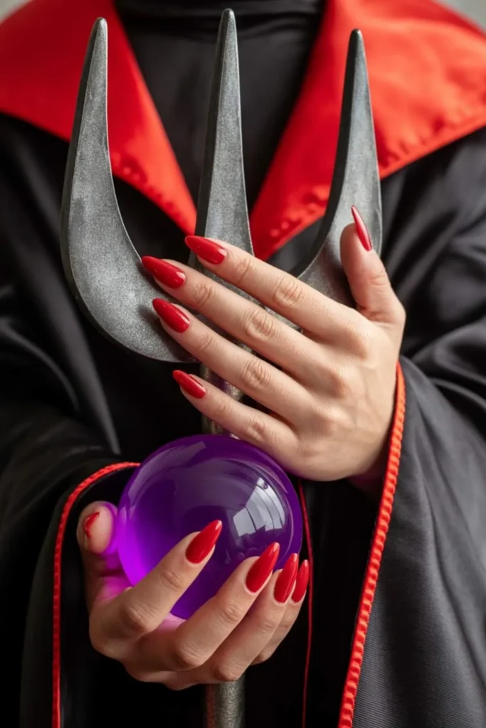 Red Halloween Nails Acrylic