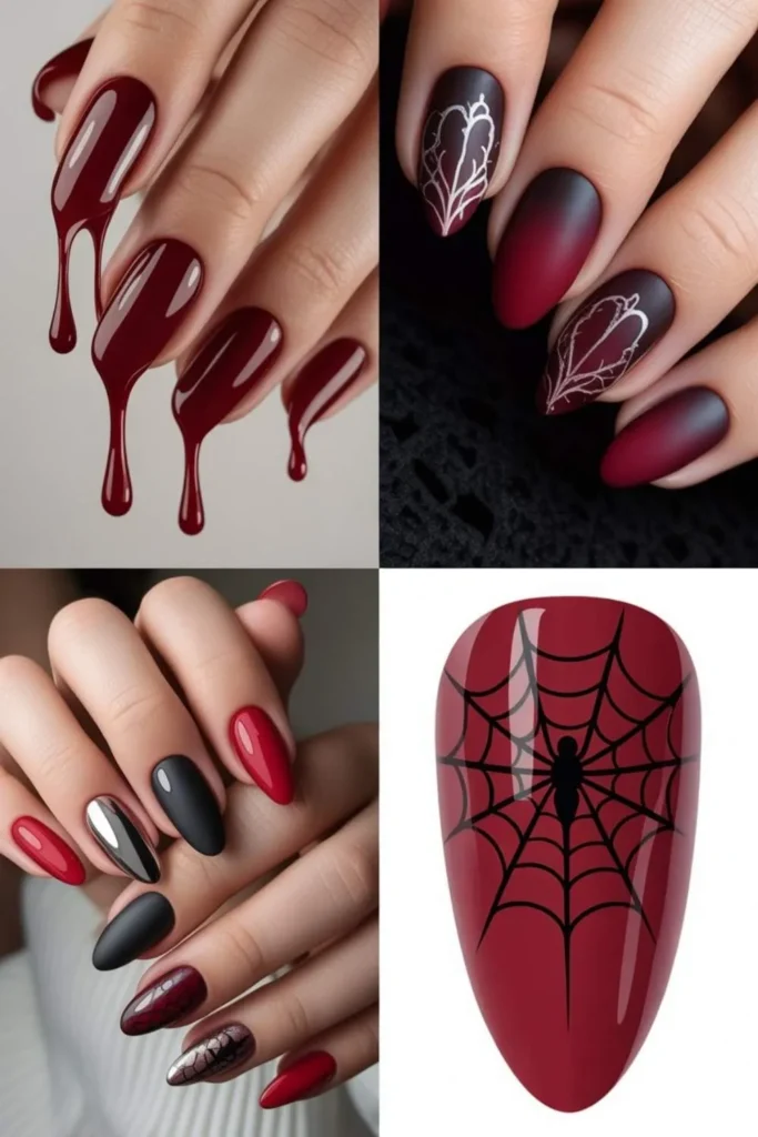 Red Halloween Nails Acrylic