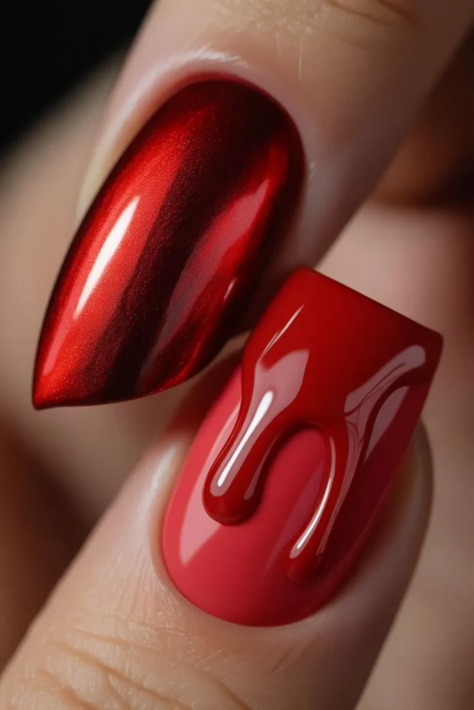 Red Halloween Nails Acrylic