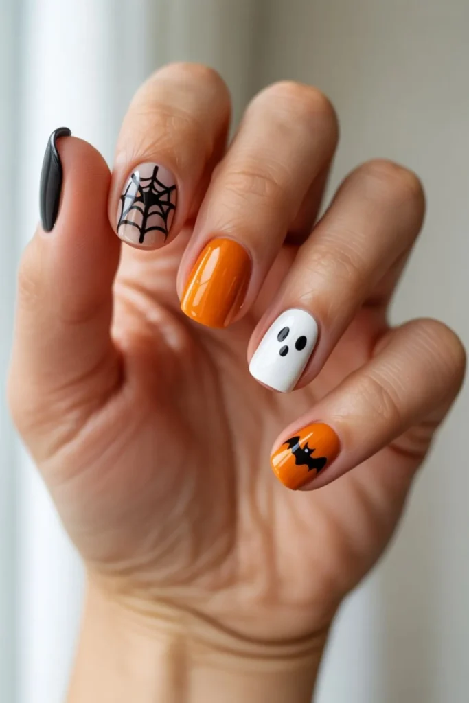 Simple Halloween Nails