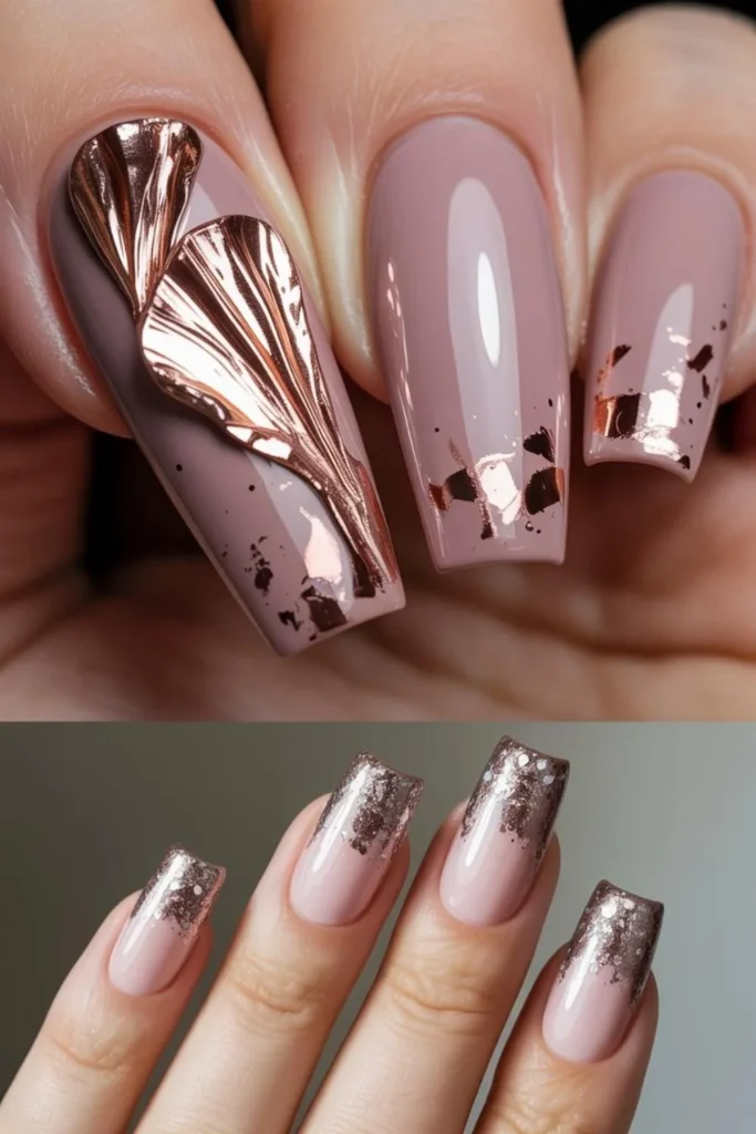 Christmas nails pink