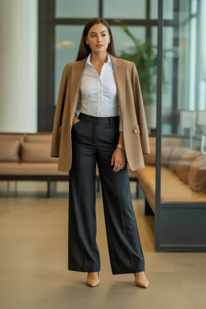 Wide Leg Black Pants Outfit