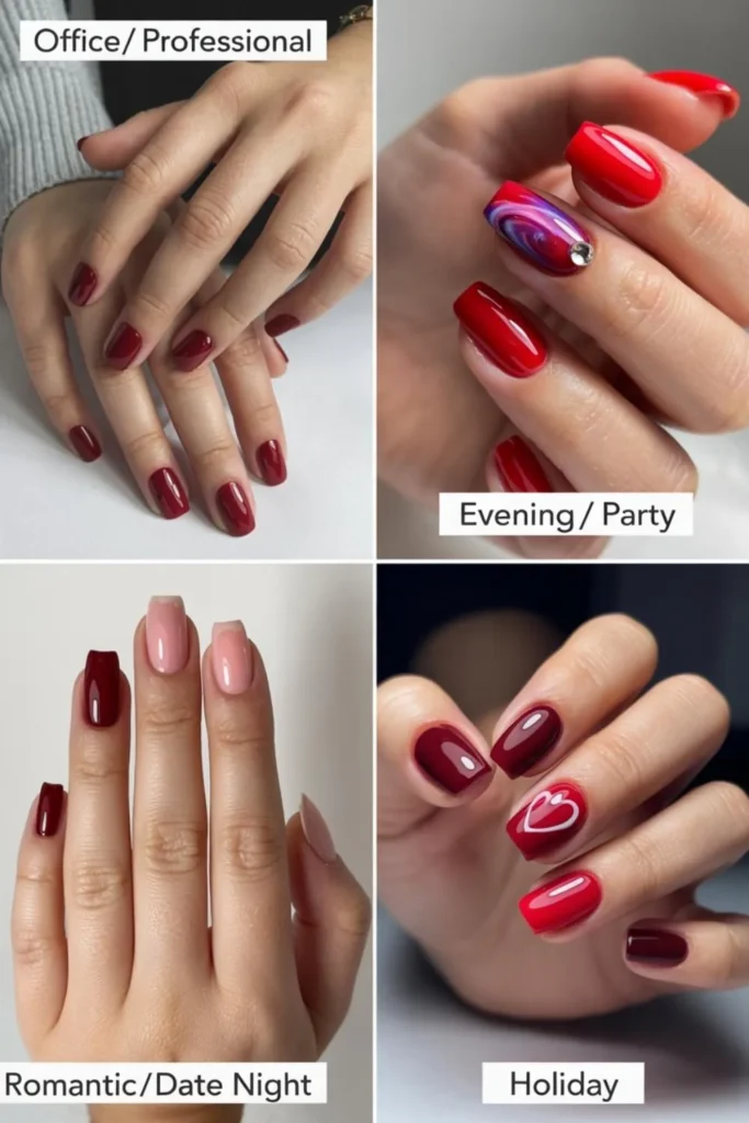 Red Cat Eye Nail Art