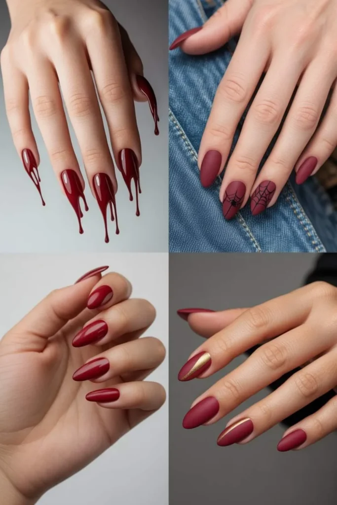 Red Halloween Nails Acrylic