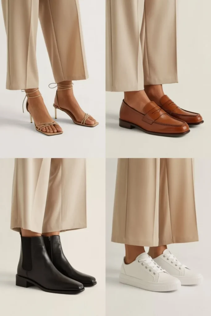 What Shoes to Wear with Wide Leg Pants