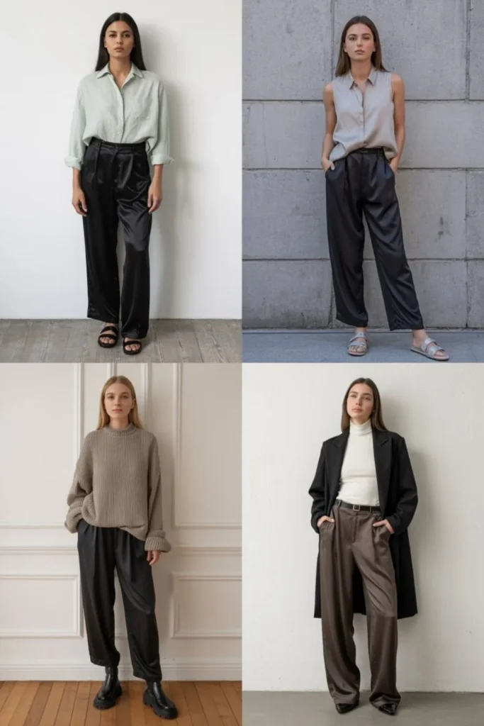 Black Silk Pants Outfit