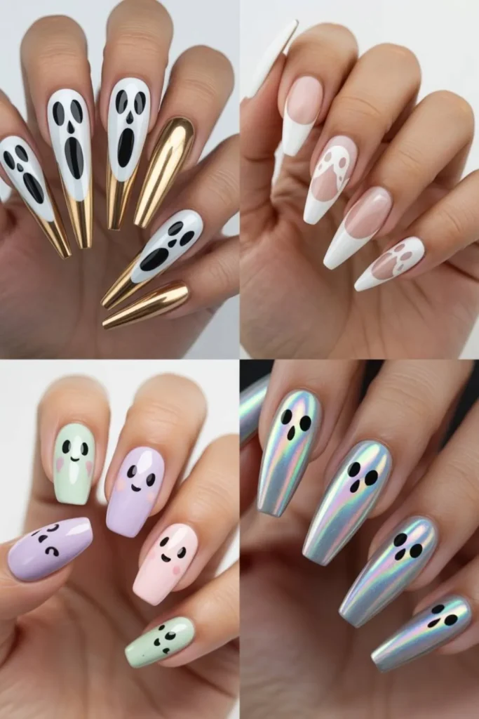 Ghost Face Nails
