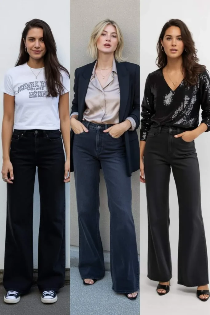 Black Wide Leg Jeans Outfit