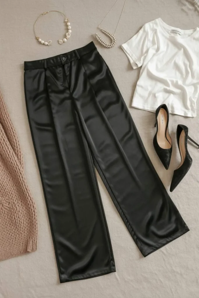 Black Silk Pants Outfit