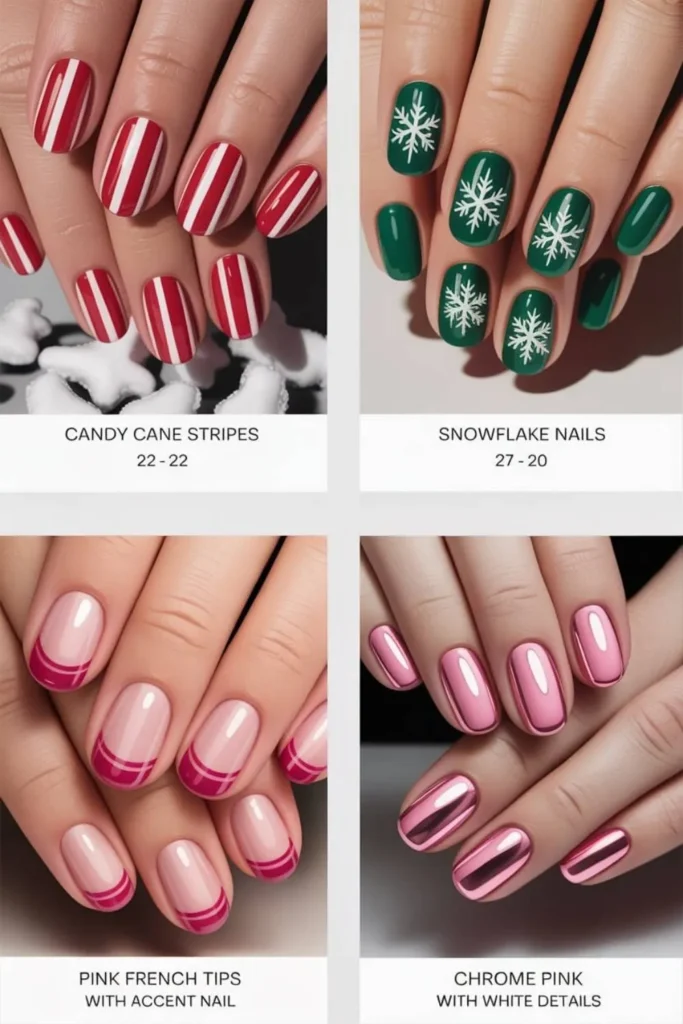 Pink And White Christmas Nails: Festive Manicure Ideas for 2025 3 Pink And White Christmas Nails