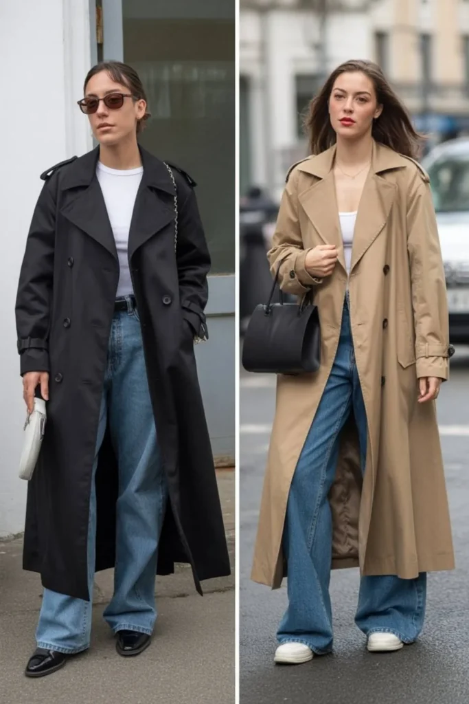 Black Trench Coat Outfit: 15 Stylish Ways to Wear This Timeless Wardrobe Essential 3 black trench coat outfit
