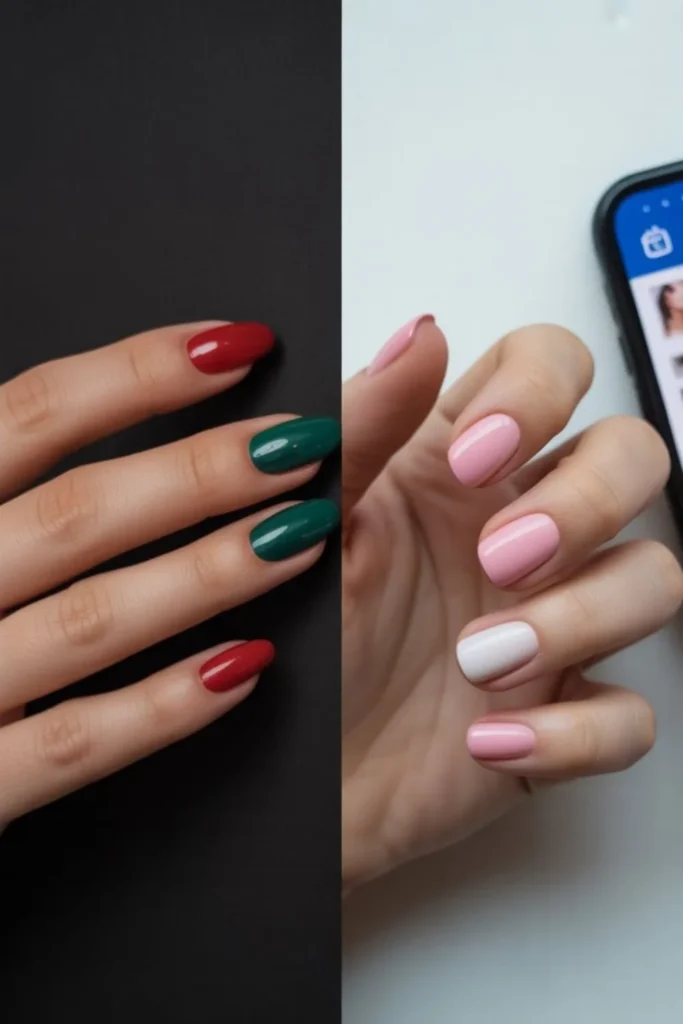 Pink And White Christmas Nails: Festive Manicure Ideas for 2025 2 Pink And White Christmas Nails