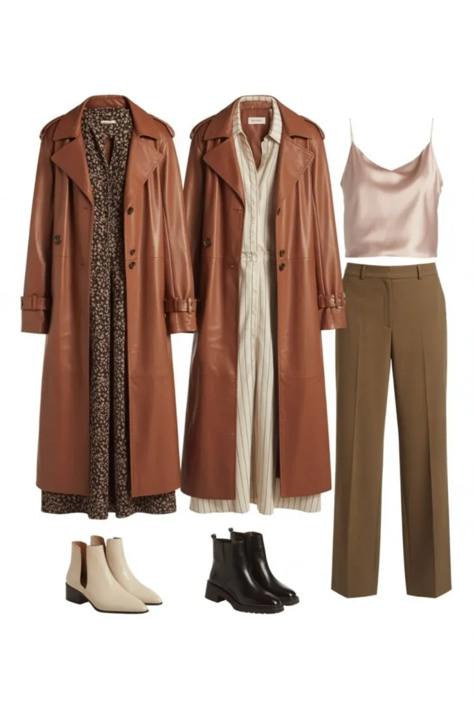 Leather Trench Coat Outfit: Your Complete 2025 Style Guide 3 Leather Trench Coat Outfit