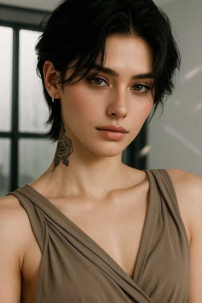 27 Ear Length Hair Ideas That Look Chic, Modern, and Effortless in 2026 22 Androgynous ear length crop