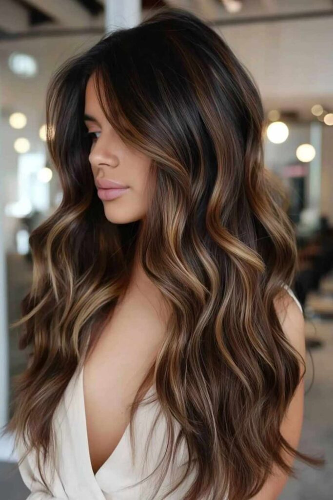 Caramel Balayage Highlights Ideas for Effortless Warmth and Dimension 7 Caramel Balayage on Dark Hair