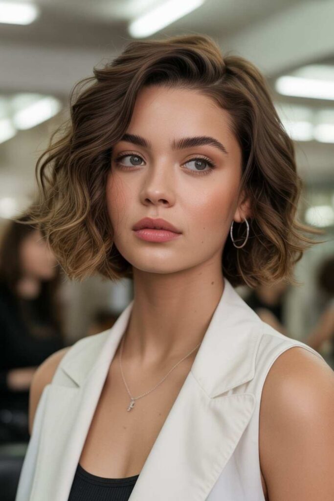 27 Ear Length Hair Ideas That Look Chic, Modern, and Effortless in 2026 9 Ear length hair ideas for wavy hair