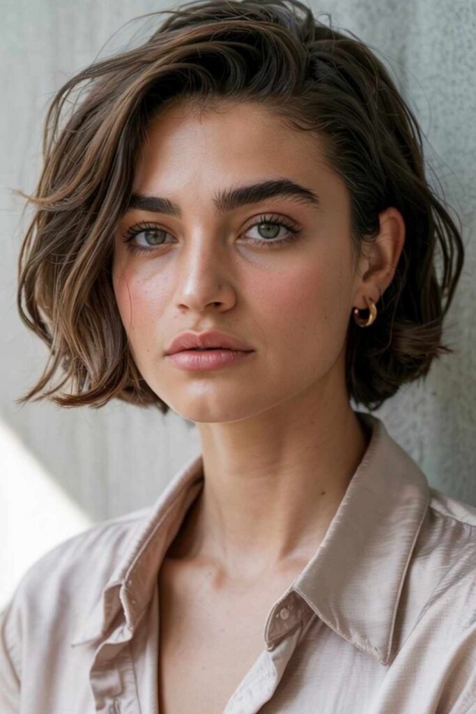 27 Ear Length Hair Ideas That Look Chic, Modern, and Effortless in 2026 16 Ear length haircut with volume at the crown