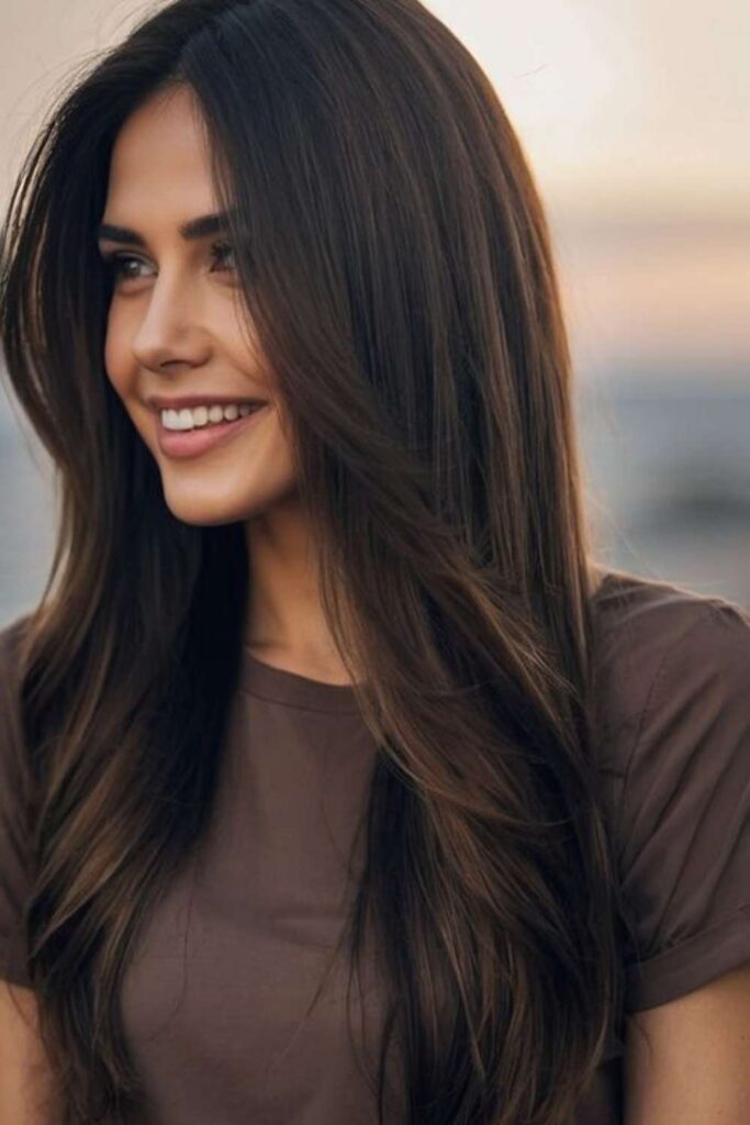 48 Long Hairstyles for Women Over 40 That Look Youthful, Polished, and Effortlessly Modern (2026 Guide) 10 Long Hair With Jaw Length Face Framing