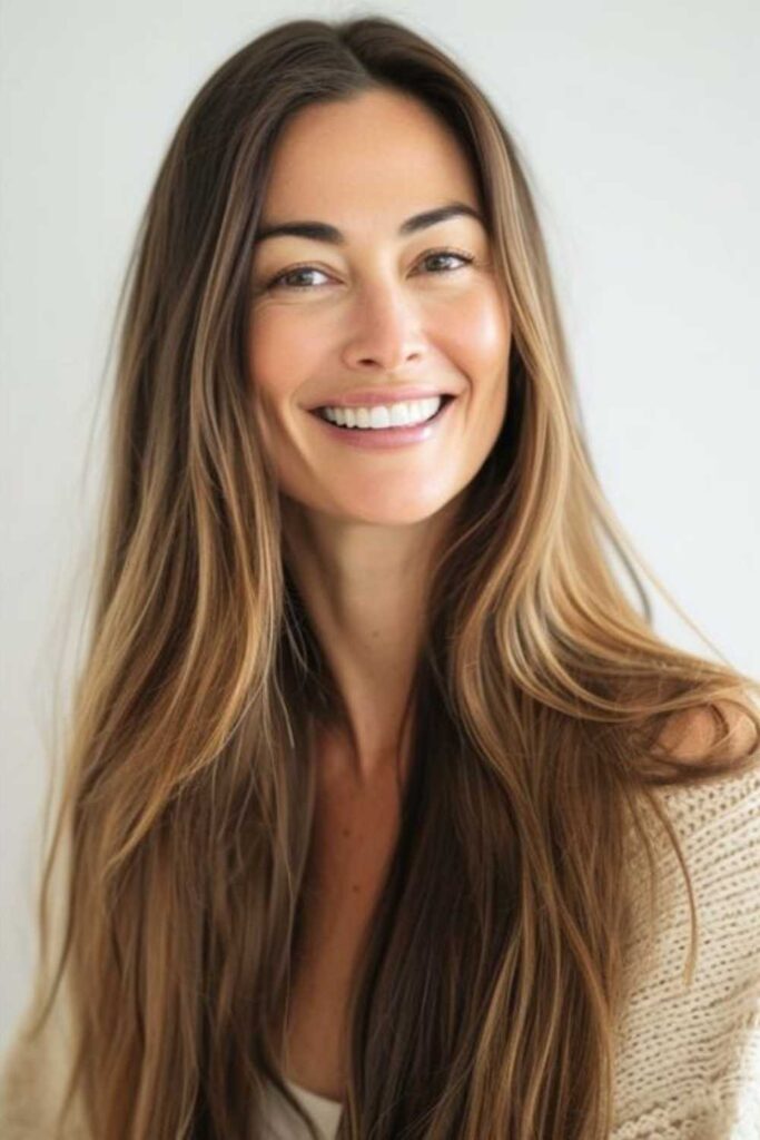 48 Long Hairstyles for Women Over 40 That Look Youthful, Polished, and Effortlessly Modern (2026 Guide) 15 Long Hairstyles for Women Over 40 That Focus on Hair Health